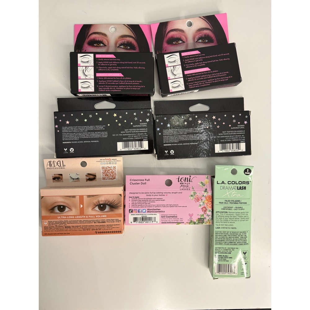 Ardell Kiss WetnWild & LA Colors Assorted False EyeLashes Mink Limited Edition - Picture 6 of 12